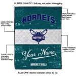 personalized charlotte hornets helmet fan teal white quilt blanket best selling