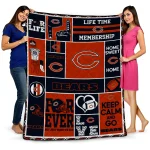 personalized chicago bears helmet passion blue quilt blanket best selling