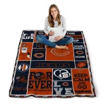 personalized chicago bears helmet passion blue quilt blanket best selling
