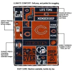 personalized chicago bears helmet passion blue quilt blanket best selling