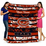 personalized chicago bears layered florals blue white quilt blanket best selling