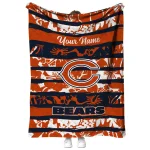 personalized chicago bears layered florals blue white quilt blanket best selling