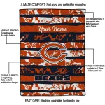 personalized chicago bears layered florals blue white quilt blanket best selling