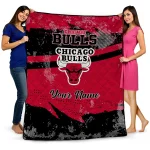 personalized chicago bulls brushstroke layers red quilt blanket best selling