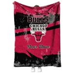 personalized chicago bulls brushstroke layers red quilt blanket best selling