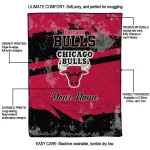 personalized chicago bulls brushstroke layers red quilt blanket best selling