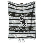 personalized chicago white sox layered florals black white quilt blanket best selling