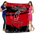 personalized cincinnati bearcats brushstroke layers red quilt blanket best selling
