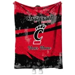 personalized cincinnati bearcats brushstroke layers red quilt blanket best selling