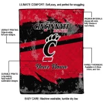personalized cincinnati bearcats brushstroke layers red quilt blanket best selling