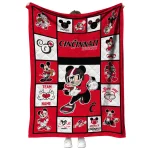 personalized cincinnati bearcats mickey crimson red white quilt blanket best selling