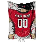 personalized cincinnati bearcats player sketch red gray quilt blanket best selling