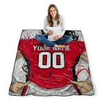 personalized cincinnati bearcats player sketch red gray quilt blanket best selling