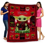 personalized cincinnati bearcats yody baby pattern red quilt blanket best selling