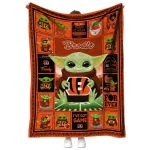 personalized cincinnati bengals yody baby pattern orange quilt blanket best selling