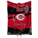 personalized cincinnati reds brushstroke layers red quilt blanket best selling