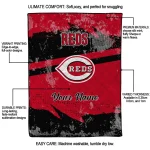 personalized cincinnati reds brushstroke layers red quilt blanket best selling