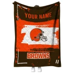 personalized cleveland browns grunge patch brown white quilt blanket best selling