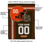personalized cleveland browns helmet theme brown quilt blanket best selling