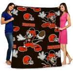 personalized cleveland browns mickey football brown quilt blanket best selling