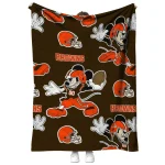 personalized cleveland browns mickey football brown quilt blanket best selling