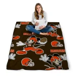 personalized cleveland browns mickey football brown quilt blanket best selling