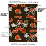 personalized cleveland browns mickey football brown quilt blanket best selling