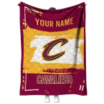 personalized cleveland cavaliers grunge patch wine white quilt blanket best selling