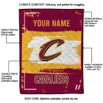 personalized cleveland cavaliers grunge patch wine white quilt blanket best selling
