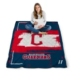 personalized cleveland guardians grunge patch navy blue white quilt blanket best selling