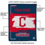 personalized cleveland guardians grunge patch navy blue white quilt blanket best selling