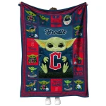 personalized cleveland guardians yody baby motif navy blue quilt blanket best selling