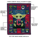 personalized cleveland guardians yody baby motif navy blue quilt blanket best selling