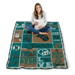 personalized coastal carolina chanticleers helmet passion green quilt blanket best selling