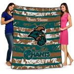 personalized coastal carolina chanticleers layered florals green white quilt blanket best selling
