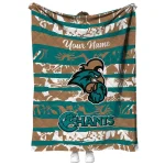 personalized coastal carolina chanticleers layered florals green white quilt blanket best selling