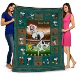personalized coastal carolina chanticleers snoopy coach green quilt blanket best selling