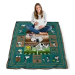 personalized coastal carolina chanticleers snoopy coach green quilt blanket best selling