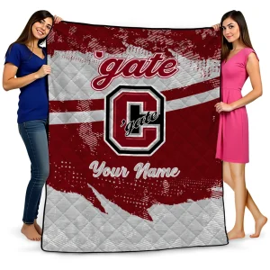 personalized colgate raiders brushstroke layers maroon quilt blanket best selling