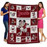 personalized colgate raiders mickey crimson maroon white quilt blanket best selling