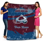 personalized colorado avalanche brushstroke layers burgundy quilt blanket best selling