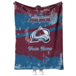 personalized colorado avalanche brushstroke layers burgundy quilt blanket best selling
