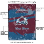 personalized colorado avalanche brushstroke layers burgundy quilt blanket best selling
