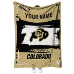 personalized colorado buffaloes grunge patch gold white quilt blanket best selling