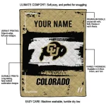 personalized colorado buffaloes grunge patch gold white quilt blanket best selling