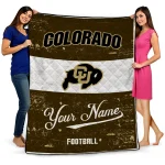 personalized colorado buffaloes hibiscus burst gold white quilt blanket best selling