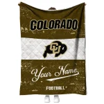 personalized colorado buffaloes hibiscus burst gold white quilt blanket best selling