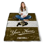 personalized colorado buffaloes hibiscus burst gold white quilt blanket best selling