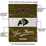 personalized colorado buffaloes hibiscus burst gold white quilt blanket best selling