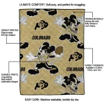 personalized colorado buffaloes mickey football gold quilt blanket best selling